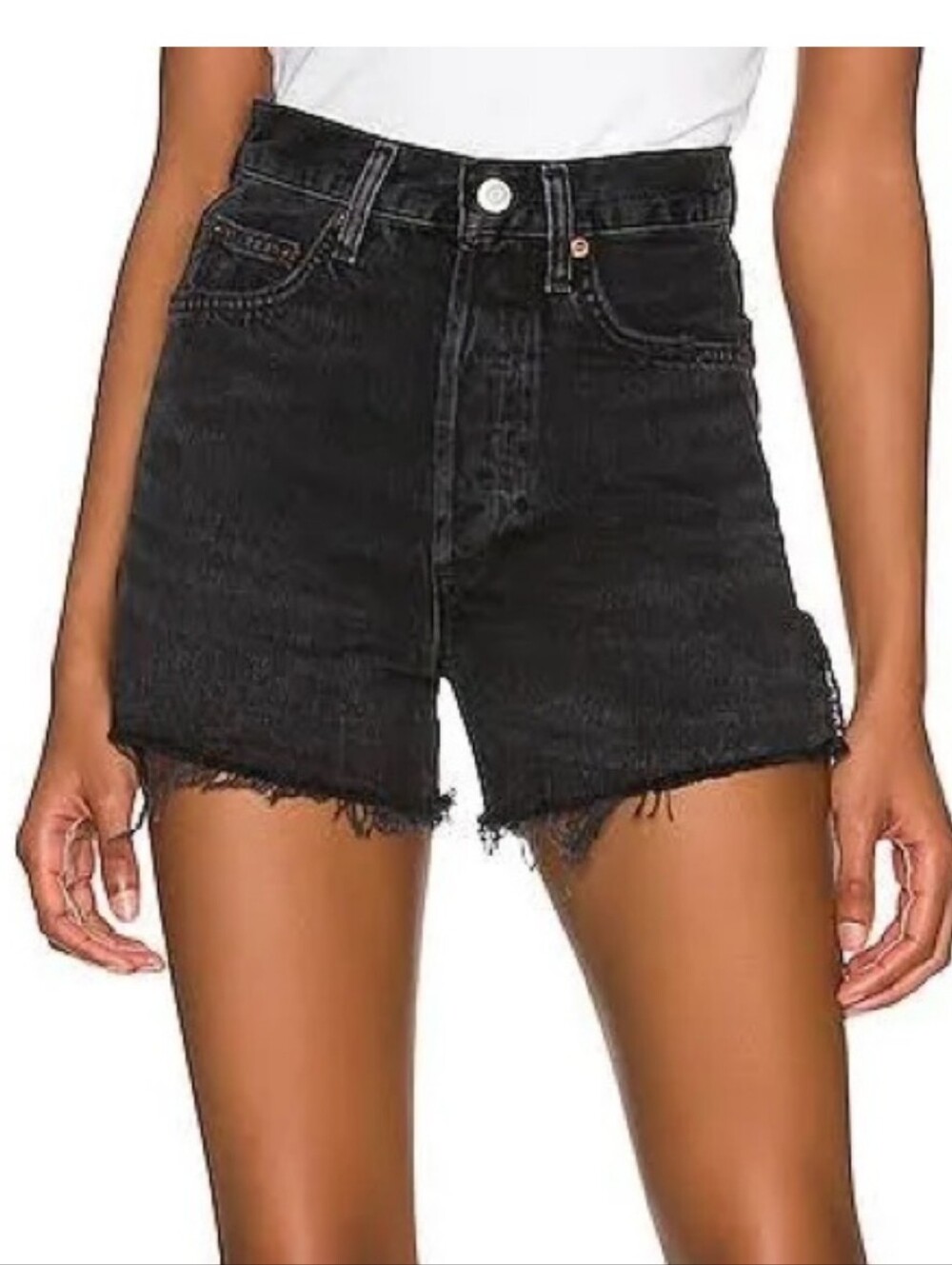 Agolde Dee High Rise Shorts Distressed Size 28